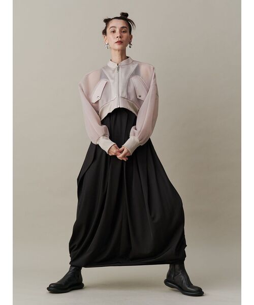 台湾発【STUDIO DOE】カーブライン細肩ストラップワンピース UN3D. ワンピース CURVE LINE TUCK SLEEVELESS OP / カーブ