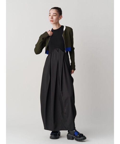 ワンピース CURVE LINE TUCK SLEEVELESS OP UN3D. ワンピース CURVE LINE TUCK SLEEVELESS OP / カーブ