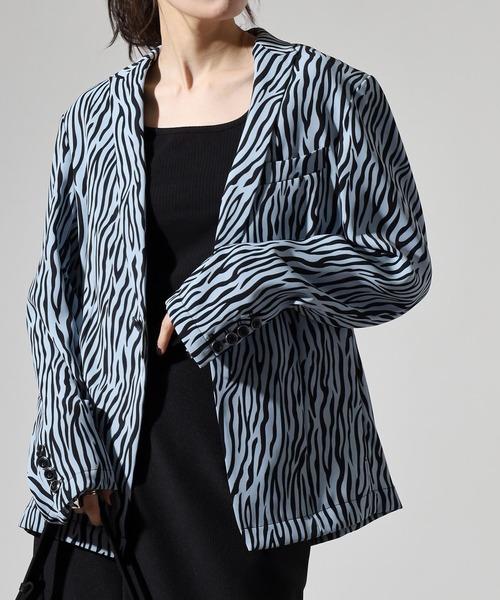 REGIEVO ジャケット テーラードジャケット Zebra print tailored