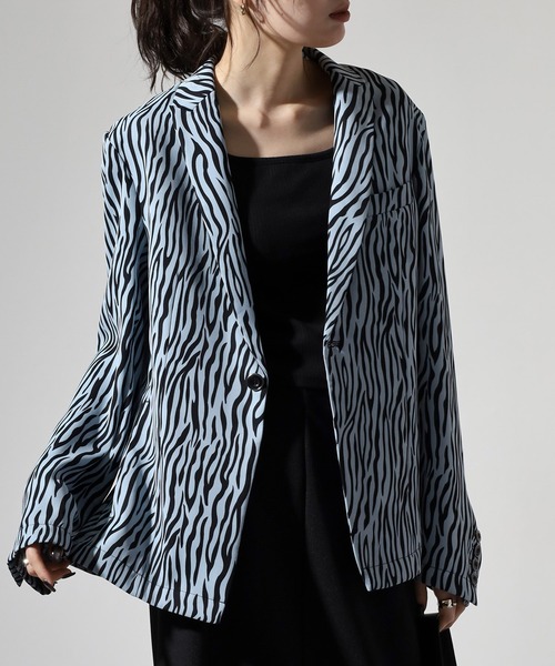 REGIEVO ジャケット テーラードジャケット Zebra print tailored