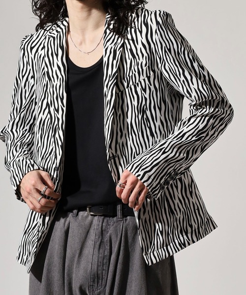 REGIEVO ジャケット テーラードジャケット Zebra print tailored