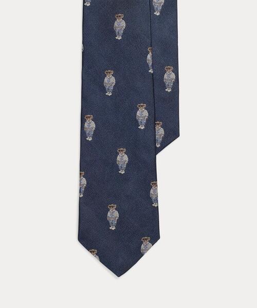 Polo Ralph Lauren ポロベア　シルク　ブラックネクタイ Polo ポニー シルク レップ ネクタイ（ネクタイ）｜POLO RALPH