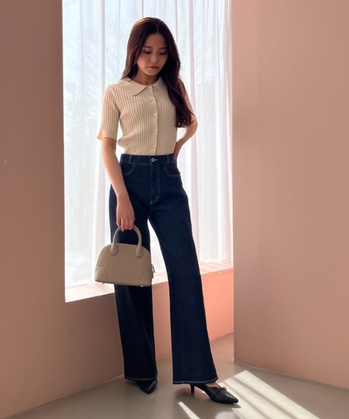 今季⭐︎2025春夏39600円販売中⭐︎美ラインリブニット新品同様 MISCH MASCH ニット セーター WEB限定 2025春夏新作 衿付き