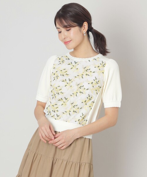 ニット セーター ミモザチュールコンビ ニット レディース