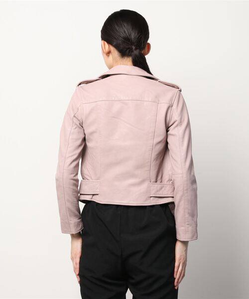 「ALLSAINTS」 ライダースジャケット 2 ピンク レディース_画像3
