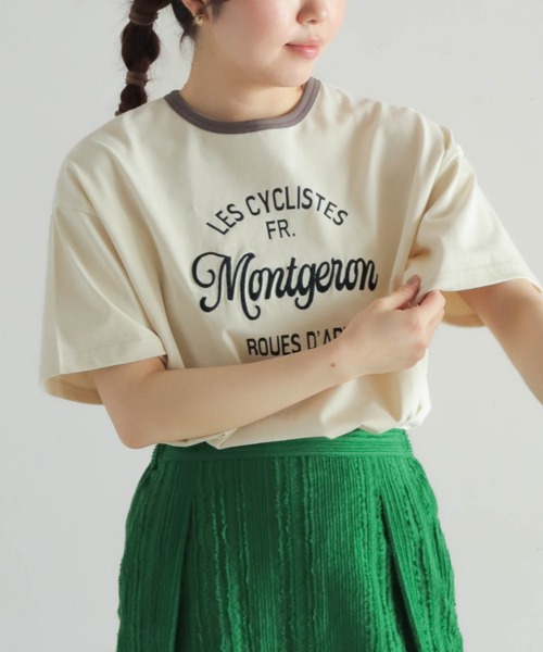 tシャツ チェーンロゴ刺繍PT　半袖TEE レディース