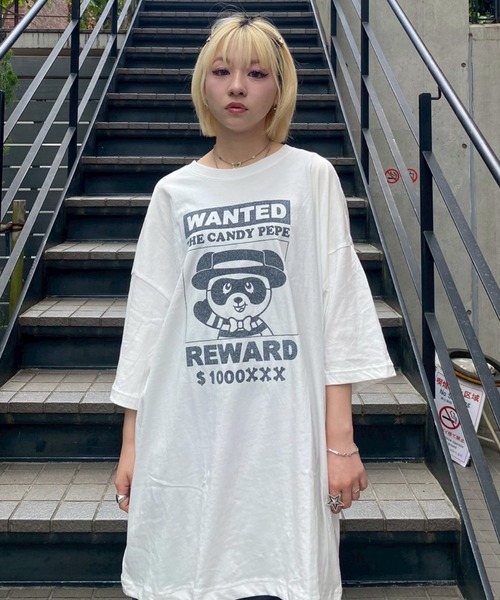 Candy Stripper tシャツ WANTED PEPE BIG Tシャツ レディース