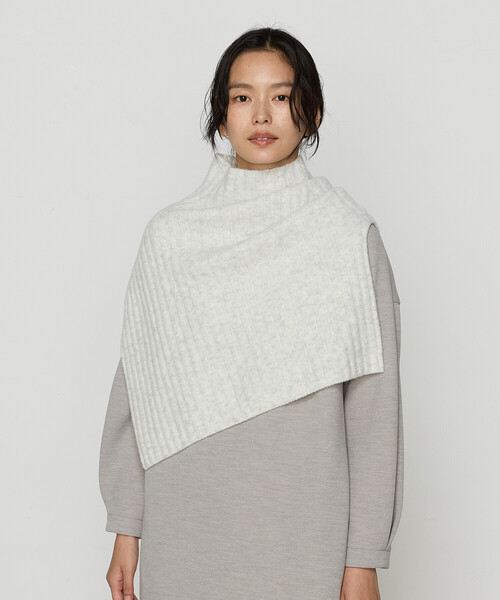 「Gabardine K.T」 ニットポンチョ FREE グレー レディース_画像3