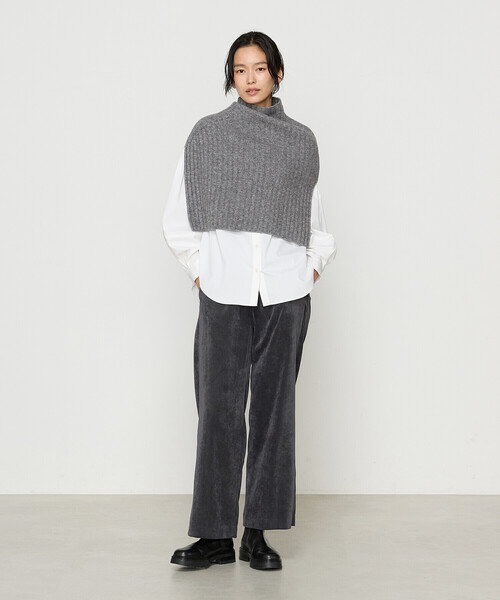 「Gabardine K.T」 ニットポンチョ FREE グレー レディース_画像4