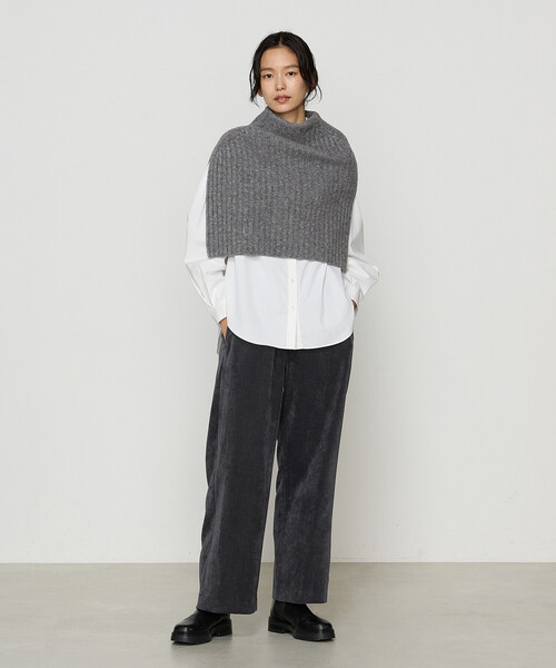 「Gabardine K.T」 ニットポンチョ FREE グレー レディース_画像6