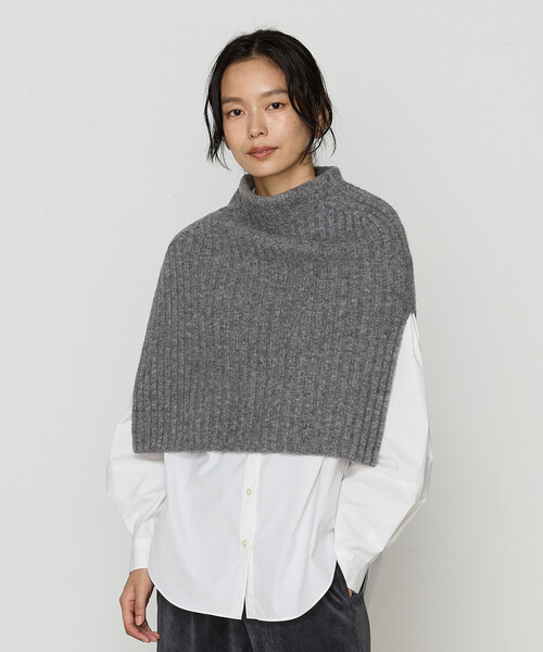 「Gabardine K.T」 ニットポンチョ FREE グレー レディース_画像7