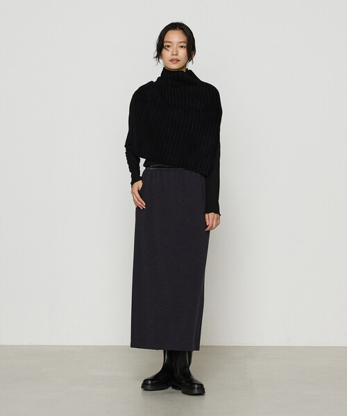 「Gabardine K.T」 ニットポンチョ FREE グレー レディース_画像9