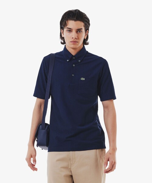 美品　Lacoste 黒ボタンダウンポロシャツ　ブラック LACOSTE - ラコステ ボタンダウン ポロシャツ の通販 by JIMMY