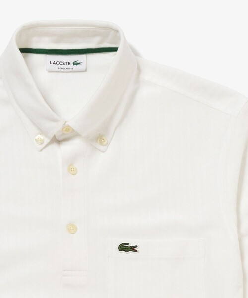 新品未使用　タグ付　Lacoste ホワイト 長袖ポロシャツ S 白　ポロ　ラコ LACOSTE（ラコステ） フランス企画 長袖 ポロシャツ LACSTE L1312-51