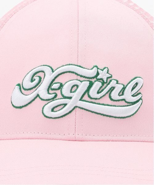 X-girl Stages キャップ 帽子 ロゴ刺しゅうメッシュキャップ