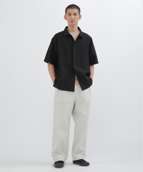 MHL 24SS FINE COMPACT COTTONパンツ エムエイチエル MHL. FINE COMPACT COTTON POPLIN （BLACK
