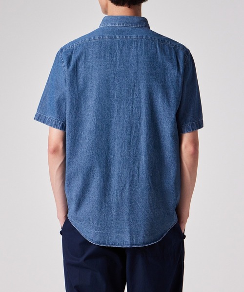 PS Paul Smith シャツ マルチカラーボタン デニム半袖シャツ / 152301