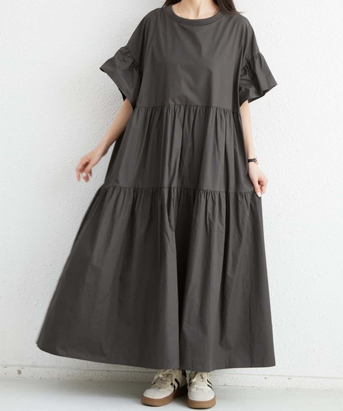 MAISON GUILLEMETTE フリルスリーブワンピース セール】 MAISON GUILLEMETTE フリルスリーブバックオープン