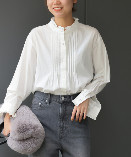 「JOURNAL STANDARD relume」 長袖ブラウス FREE ネイビー レディース JOURNAL STANDARD relume 「JOURNAL relume」 長袖ブラウス FREE