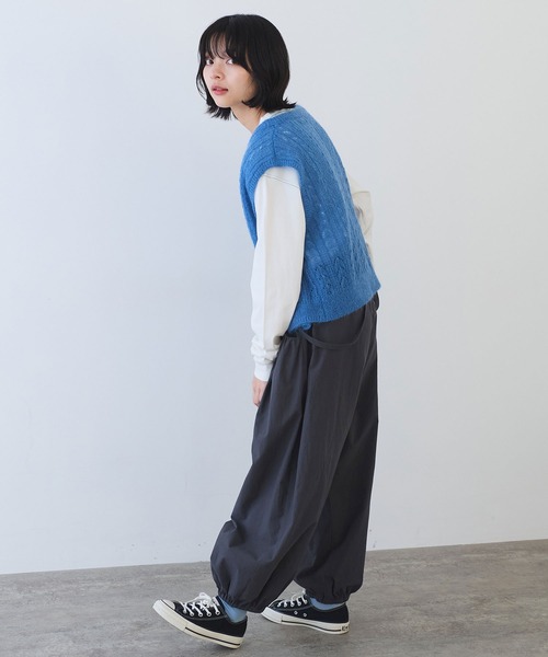 bulle de savon(ビュルデサボン) ベスト ジレ ふわふわ 透かし編み bulle de savon(ビュルデサボン) ベスト ジレ ふわふわ 透かし編み