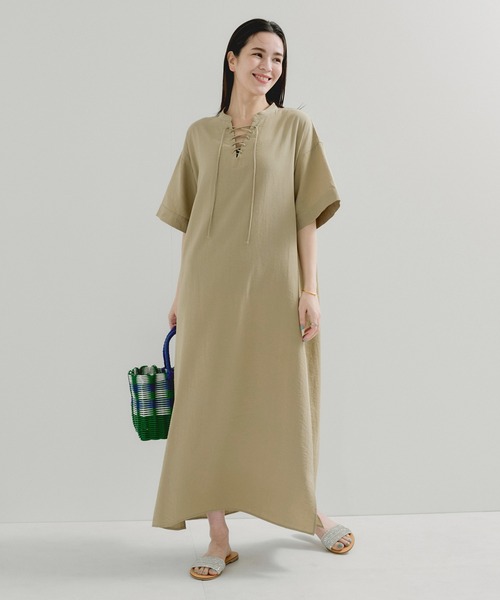 FRAMeWORK ファインボイルシームレースカフタンワンピー36 美品 SALE!【sifeel/シフィール】総レースフェミニンワンピースドレス