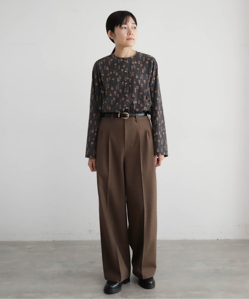 パンツ TWグレンチェック タックワイドパンツ レディース : ZOZOTOWN