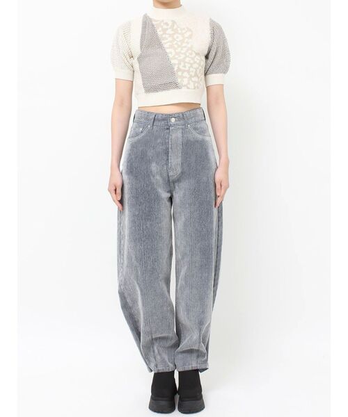 MURUA フロッキーパレルレッグデニム MURUA（ムルーア） ジーンズ デニム デニムパンツ フロッキーバレル