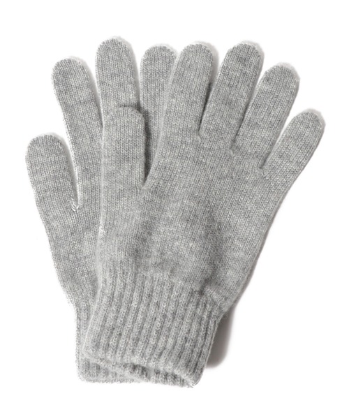 Johnstons of Elgin グレー ケーブル編み手袋 Johnstons of Elgin（ジョンストンズ オブ エルガン） 手袋 FREE