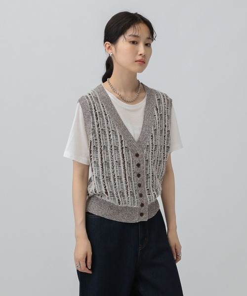 フリンジベスト LEPSIM（レプシィム） ベスト ジレ 12ゲージフリンジベスト 579229