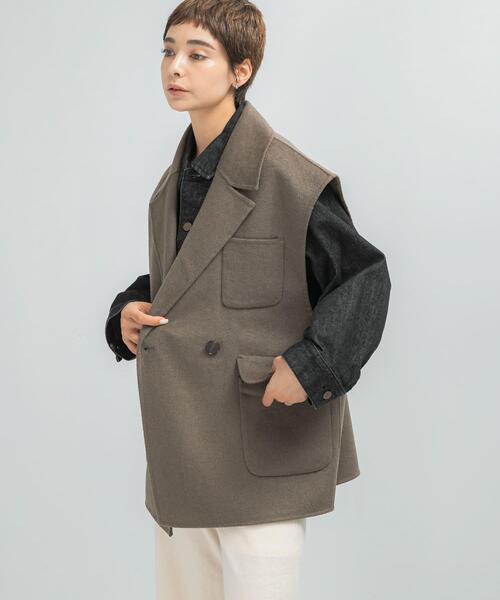 コート アウター 「一部別注カラー」YENN DOUBLE FACE VEST コート アウター 「一部別注カラー」YENN DOUBLE FACE VEST