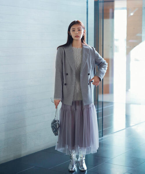 美品 ナチュラルビューティーベーシック　スーツ　セットアップ グレー M NATURAL BEAUTY BASIC（ナチュラルビューティーベーシック