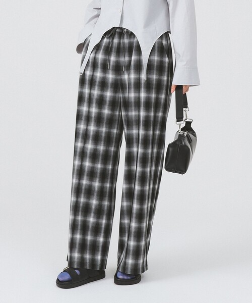 Ray BEAMS（レイ ビームス） パンツ オンブレチェック ワイド パンツ