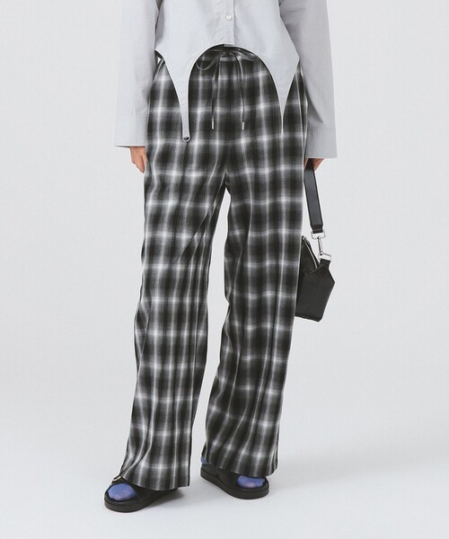 Ray BEAMS（レイ ビームス） パンツ オンブレチェック ワイド パンツ