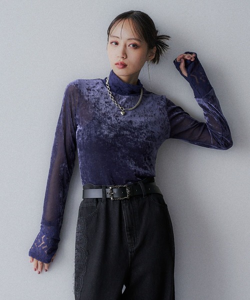 HARE シアーレースタイトトップス HARE tシャツ シアーレースタイトトップス(HARE) レディース