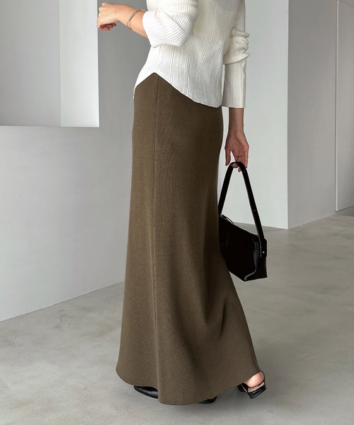 andme（アンドミー） スカート ニットナローロングスカート : ZOZOTOWN