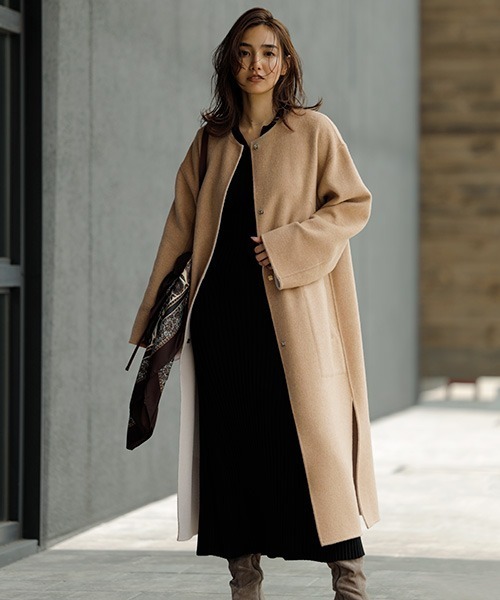 FRAY I.D（フレイ・アイディー） ノーカラーコート 0 ブラウン