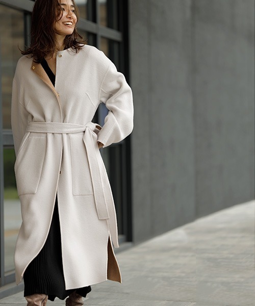 FRAY I.D（フレイ・アイディー） ノーカラーコート 0 ブラウン