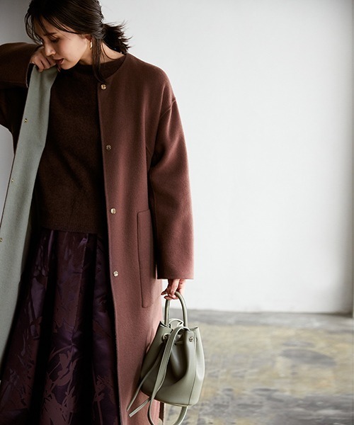 FRAY I.D（フレイ・アイディー） ノーカラーコート 0 ブラウン