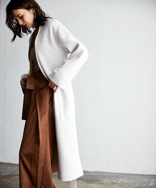 FRAY I.D（フレイ・アイディー） ノーカラーコート 0 ブラウン