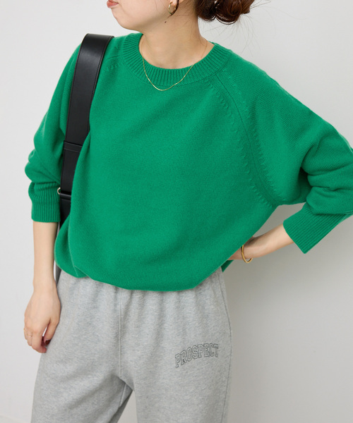 Spick and Span ウールカシミヤ ラグランクルーネックニット　新品 WEB限定カラー有り》ウールカシミヤ ラグランクルーネックニット