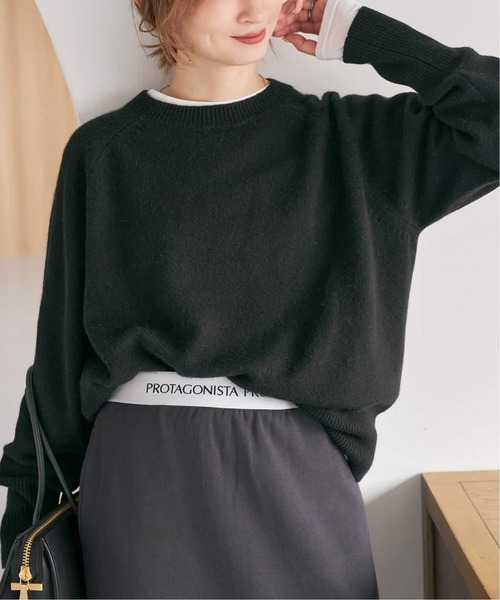 Spick＆Span ニット セーター 「追加」ウールカシミヤ ラグランクルー