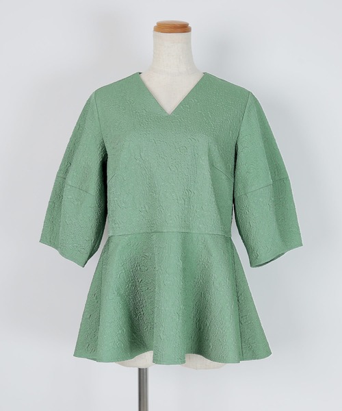 「ur's」 半袖チュニック M グリーン レディース_画像7