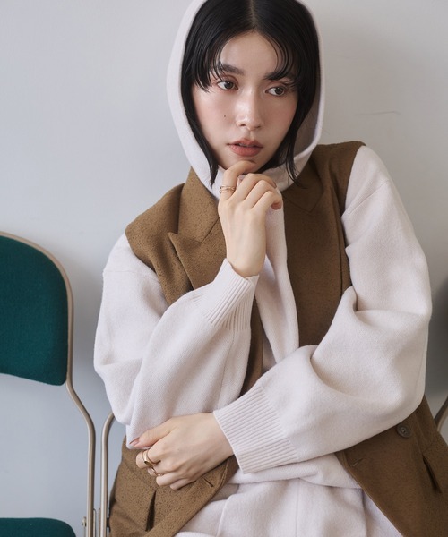 hunch（ハンチ） パーカー ニット フードパーカー レディース