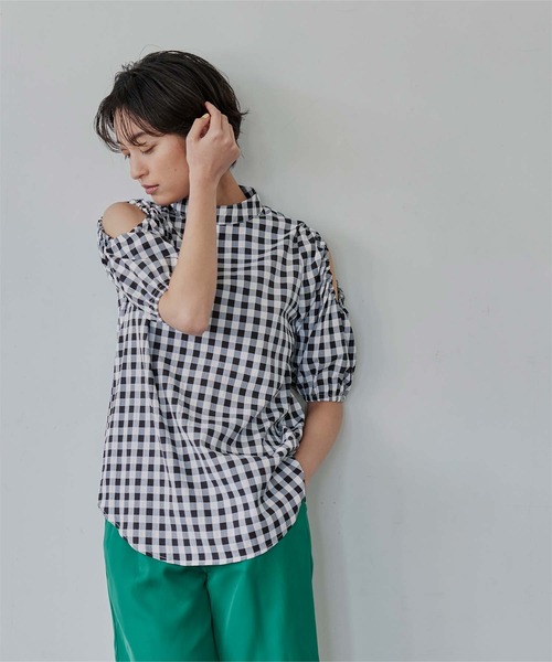 「miette」 半袖ブラウス FREE グレイッシュベージュ レディース_画像2