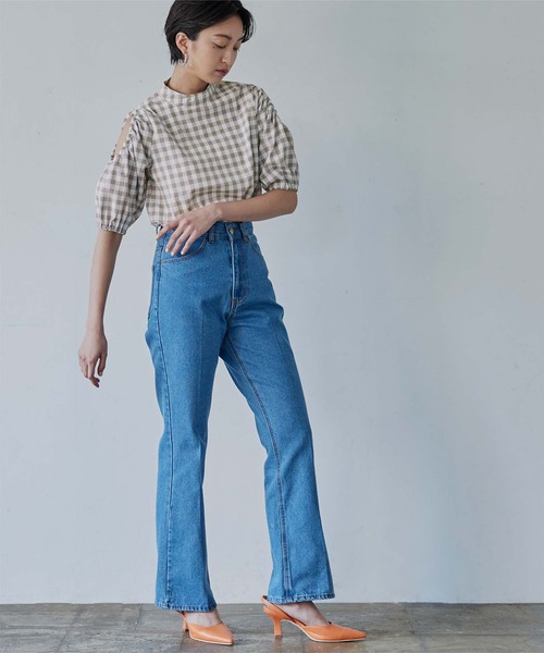 「miette」 半袖ブラウス FREE グレイッシュベージュ レディース_画像8