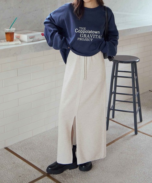 スエットロングスカート ロング スカート フロントスリットスウェットスカート : ZOZOTOWN