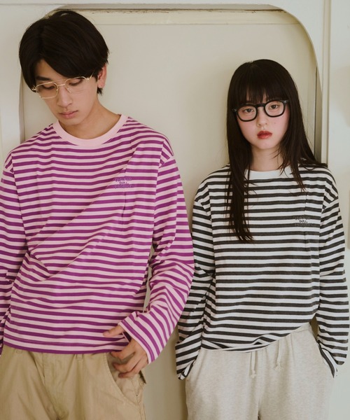 common gull products. tシャツ 青虫ボーダーT 25fw レディース