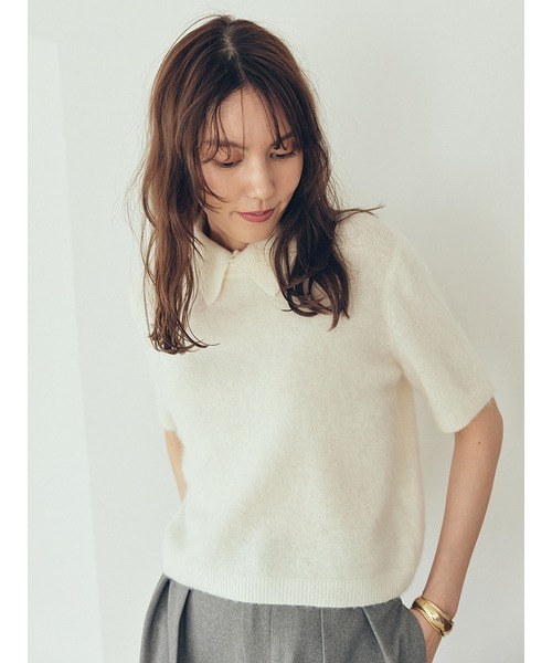Mila Owen（ミラオーウェン） ニット セーター ポロ衿クロップド丈