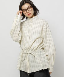 niko and…（ニコアンド） ブラウス シャツ ドロストストライプレース