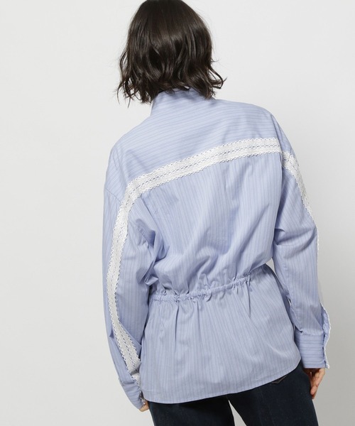 niko and…（ニコアンド） ブラウス シャツ ドロストストライプレース